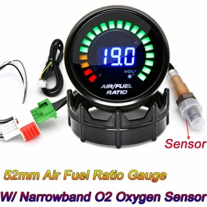 2" 52mm Air Fuel Ratio Gauge LED Digital Display W/ Narrowband O2 Oxygen Sensor - Picture 1 of 12