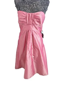 NWT JS Boutique Taffeta Strapless Dress Babypink Size 6 - Picture 1 of 5