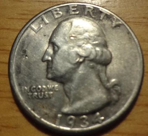 Choice Extra Fine/About Uncirculated Silver 1934 Washington Quarter Cover