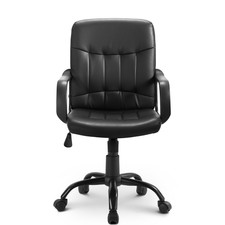 Leather  Home Office Chair 360 Swivel Armchair Heights Adjustable Computer Seats