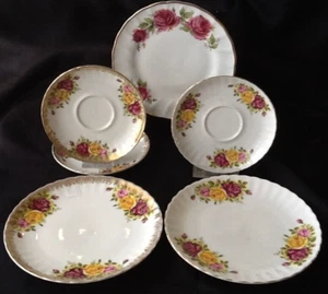 Winterling Kirchenlamitz Goldrand Rosendekor Dessertteller & Untertassen Konvolu - Bild 1 von 17