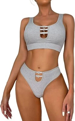 Women's Sexy Lingerie Lace Babydoll Bra Thong Set Sleepwear Underwear Nightwear - Image 1 of 3