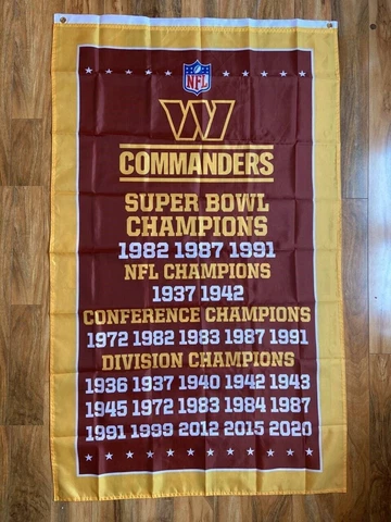 Premium Flag Washington Commanders 3x5 ft Banner Super Bowl NFL Champs Redskins Cover