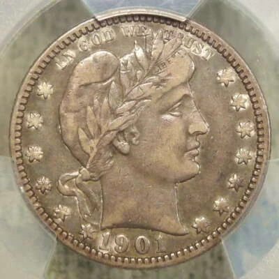 1901-O Barber Quarter, Very Fine+, PCGS VF-25, Scarce - Image 1 of 4