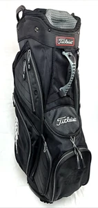 Titleist 14 Way Black Golf Cart Bag With Shoulder Strap Black & Rain Cover - Picture 1 of 13