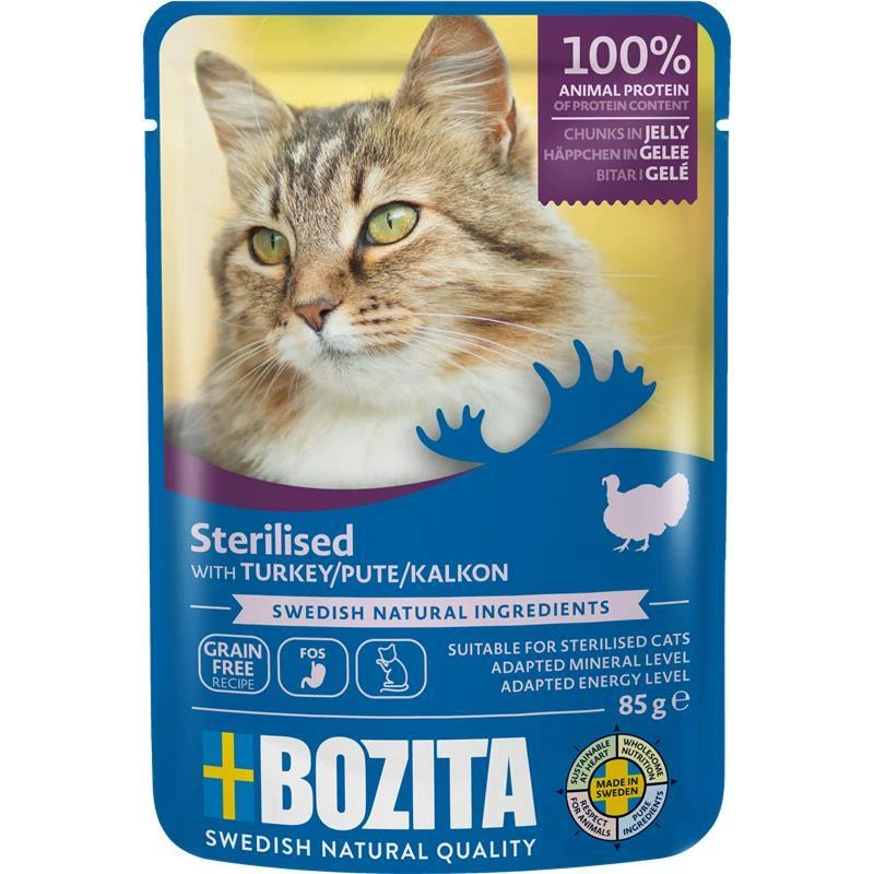 Bozita Sterilised Häppchen in Gelee mit Pute | 12x 85g - Bild 1 von 1