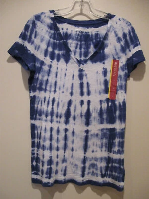 Merona V Neck Indigo Tie Dye Tee Size S - Image 1 of 3
