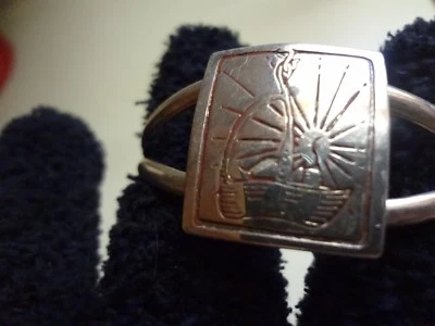 BRACCIALE VINTAGE BAMBINO CESTINO E SOLE ARGENTO STERLING - NOME DEL PRODUTTORE - Immagine 1 di 4