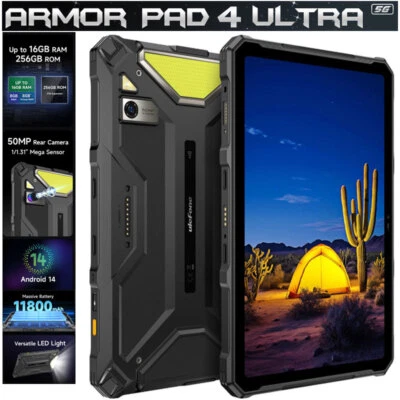5G Ulefone Armor Pad 4 Ultra Rugged Tablet Android 14 Phone Outdoor 500nits IP68 - Image 1 of 4