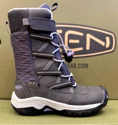 Keen - Botas de invierno impermeables para niños Hoodoo 1019813 negras/lavanda nuevas en caja Foto 1 de 4
