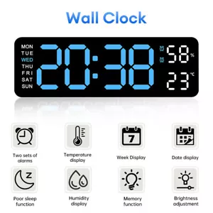 Large Display Digital Alarm Clock Temperature Display Clock Electronic Clock - Picture 1 of 14