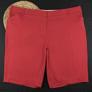 Counterparts Womens Plus Size 24W Red Elastic Waistband Bermuda Walking Shorts - Picture 1 of 9