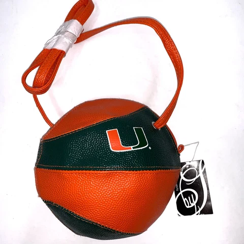 University Of Miami Basketball Football Bag Purse Handbag by Sara NCAA Licensed Cover