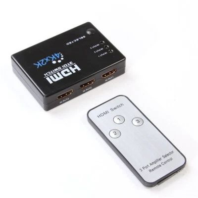 4kx2k 3D High Speed 3 in 1 Out HDMI Adapter Converter + IR Remote Control Switch - Image 1 of 4