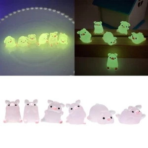 6Pcs DIY Garden Decors Cute Luminous Piggy Miniature Figurines Pig Cake Toppers - Bild 1 von 9