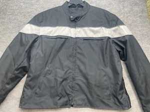 IK Textiles Motorcycle Jacket Size 5xl Black Gray Striped Full Zip Insulated - Picture 1 of 14