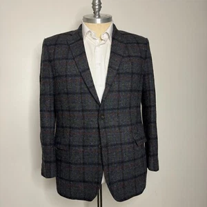 Brooks Brothers Regent Mens 46R Sport Coat Blazer Jacket Gray Check Harris Tweed - Picture 1 of 11