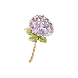 Bride Wedding Brooch Elegant Hydrangea Flower for Women Anti-slip Suit Coat Pin - Picture 1 of 11