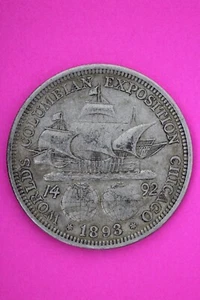 1893 Columbian Chicago Worlds Exposition Commemorative Silver Half Dollar 31 - Picture 1 of 4