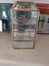 Vintage Brass And Glass Mirrored Display Case 11" X 4"