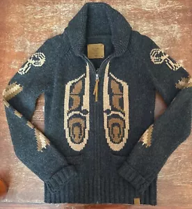 Cárdigan suéter de lana de cordero TNA cremallera completa para mujer talla M azteca suroeste boho - Imagen 1 de 11