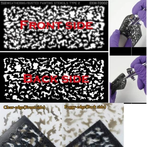 DXM Decals Weathering/Rusted/Rusty Dual Effects Airbrush Stencil #2 - Picture 1 of 1