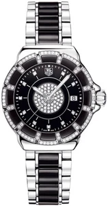 RELOJ TAG HEUER FORMULA 1 WAH1219.BA0859 BISEL DIAMANTE CERÁMICA NEGRA DAMA COMO NUEVO - Imagen 1 de 10