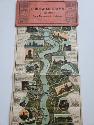 Panorama Of The Rhine From Mayence To Cologne 1931 K SUDER RARE MAP TOURIST - Image 1 of 4