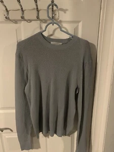 Rag & Bone Men's Sweater Turquoise Waffel Knit Sweater 100% Cotton Medium - Picture 1 of 3