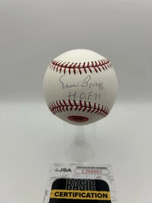 Ernie Banks Signed Baseball HOF 77 Inscribed Auto JSA Certified Autograph  - Image 1 of 4