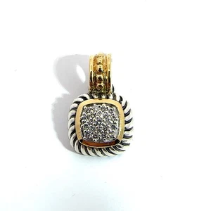 David Yurman Sterling Silver 18k Yellow Gold 0.26ctw Diamond Pendant - Picture 1 of 6