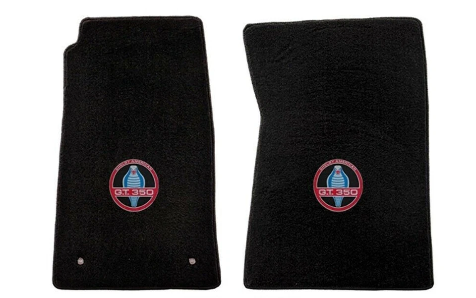 Alfombrillas Mustang GT-350 1965-1973 Fastback lazo negro - logotipo Shelby American Foto 1 de 2