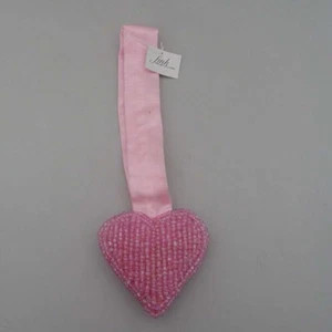 Glasperlenherz Decoración para Boda Rosa Con de Satén Decorativa Bautizo 7,5cm - Imagen 1 de 6