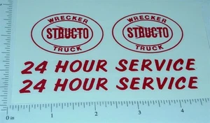 Structo Wrecker w/24 Hour Towing Sticker Set ST-023 - Picture 1 of 1