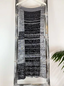 Veronika Maine Ribbed Knit Grey Tone Maxi Skirt - Size L (Fit Size 14) - Picture 1 of 3