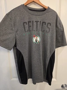 NBA T Shirt Men XL Heather Gray Boston Celtics Basketball Spellout Logo Pullover - Picture 1 of 5