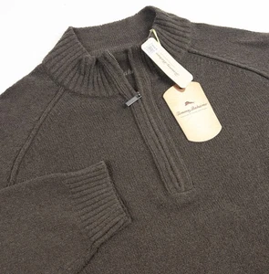 Tommy Bahama Boucle Sweater Herren 2XL Half-Zip Pullover Braun Grand Bahama - Bild 1 von 12