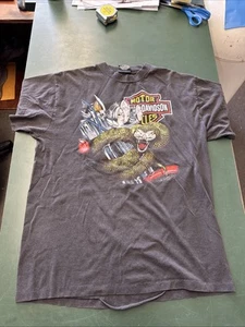 Vintage Harley Davidson Motorcycles Shirt Gr. XL 3D Emblem Snake State College - Bild 1 von 21