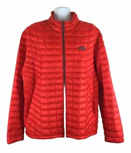 North Face Thermoball Jacket Mens 2XL Red Eco Insulated Quilted Full Zip Outdoor - Picture 1 of 9