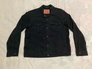 Levi's Denim Trucker Jacket Black Mens Large Red Tab Stretch Cotton 72334 - Picture 1 of 15