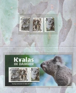 AUSTRALIA 2024 KOALAS IN DANGER set & Minisheet BOTH MNH in STAMP PACK in stock - Picture 1 of 3