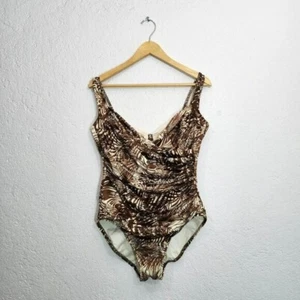 costume da bagno pezzo unico palma marrone e crema miraclesuit - Foto 1 di 3