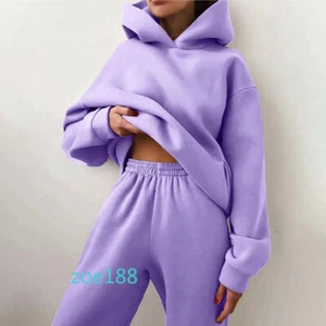 Autumn Women's Tracksuit 2 Piece Sets Long Sleeve Sports Suit Sweatshirts Pant - Picture 1 of 19