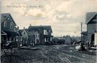 Postcard Post Office and Bank Horse Carriage Dirt Streets of Allenton WI    9751
