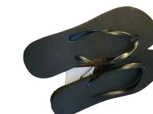 West Loop Women's All Black Thong Flip-Flops Size- Large (9-10) - Picture 1 of 3