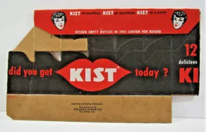 Vintage Kist Soda Pop Bottiglia Confezione 12 Cartoni Porta Inutilizzati Vecchio Negozio Stock - Foto 1 di 2