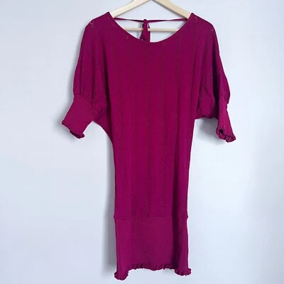 Arden B Womens Vintage Pencil Tunic Sweater Dress Size S Raspberry - Image 1 of 4