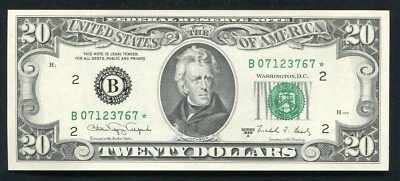 FR. 2076-B* 1988-A $20 *STAR* FRN FEDERAL RESERVE NOTE NEW YORK, NY GEM UNC (M) - Image 1 of 2