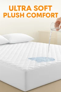 Waterproof Mattress Protector Queen Size Mattress Pad Quilted Mattress Cover 18" - Picture 1 of 9