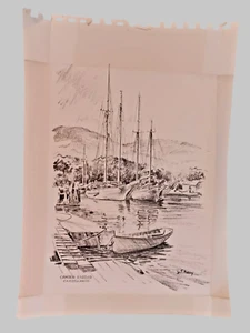 JAS F. MURRAY Original Pencil Sketch from his own Drawing Pad New England Artist - Picture 1 of 11